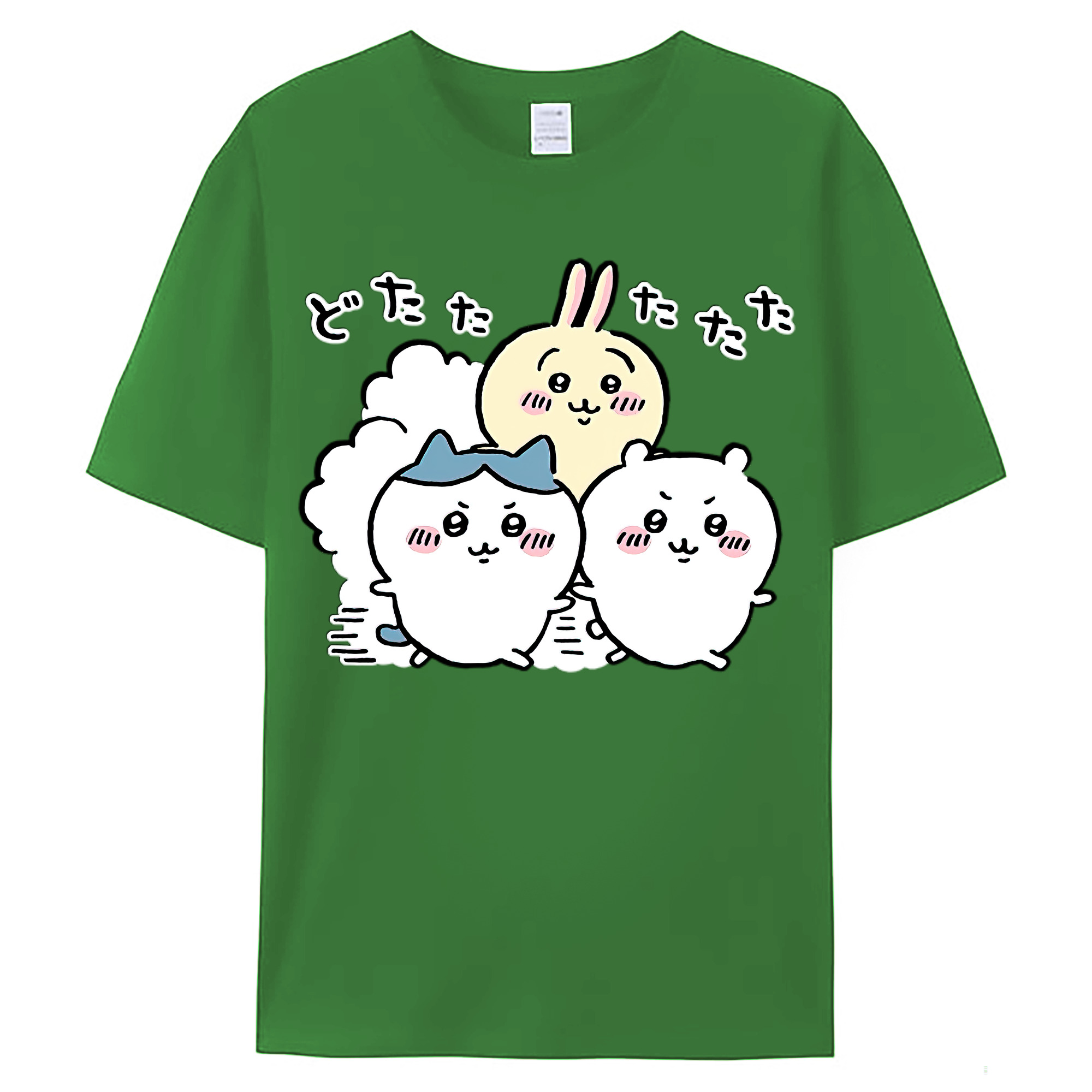 （画像用） ちいかわ ハチワレ Chii-kawa hachiware レディースカジュアルプリントTシャツ（綿100％）